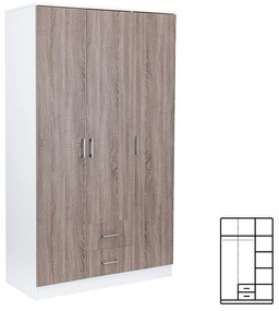 Dulap Miami 120x205 cm stejar York-alb