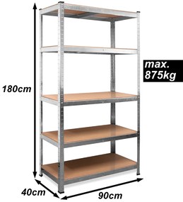 Deuba 2 rafturi rezistente 180 x 90 x 40 cm 875 kg