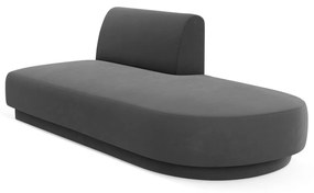 Modul canapea dreapta 2 locuri, Miley, Micadoni Home, BL, 158x85x74 cm, catifea, gri