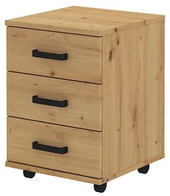 Dulap cu roți/ Container Mantela 3S (stejar artisan + negru). 1041357