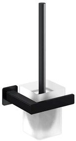 OMNIRES NL80620BL - Perie WC de perete NELSON negru mat