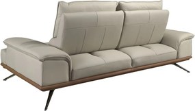 Canapea 3 locuri, tapitata cu piele naturala, spatar rabatabil Grey taupe