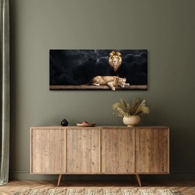 Tablou - Leu și leoaică (120x50 cm)