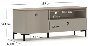 Dulap TV Demandaron 1 (taupe + stejar silverjack). 1116813