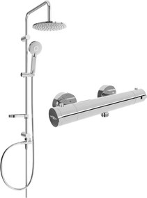 Mexen Kai Carl set de duș aplicat cu duș fix și baterie de duș termostatică, crom - 77100240-00