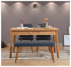 Set mobilier sufragerie Dobuse 2 (Albastru marin + pin atlantic) (pentru 4 persoane). 1093783