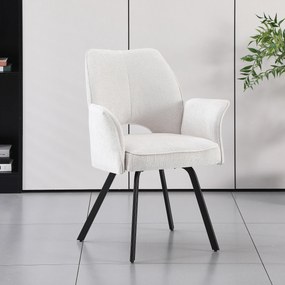 MAZZONI EXPORT TULIP Bej Deschis (material textil UF980-02) - SCAUN MODERN TAPIȚAT CU COTIERE PENTRU SUFRAGERIE/LIVING/BIROU LOFT