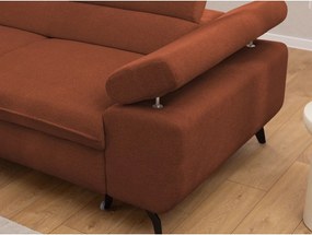 Colțar teracotă cu tapițerie din chenille (cu colț pe partea stângă/în formă de ”L”) Marbeya – Ropez