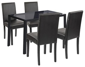 Set de masă Karen 4+1 negru-negru