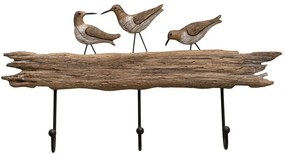 Cuier din lemn de paulownia, cu 3 agatatori, Birds