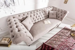 Canapea fixa eleganta Paris Chesterfield greige