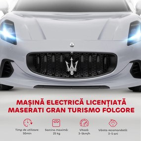 AIYAPLAY Mașină Electrică pentru Copii 3-5 Ani cu 2 Motoare, Telecomandă și Muzică, 98x59x43 cm, Gri | Aosom Romania