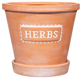 Ghiveci de teracotă cu farfurie Sass & Belle Herbs, ø 12,5 cm