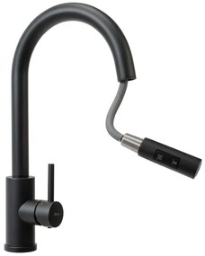 REA-B9147 - Baterie pentru chiuvetă FRESH cu duș extractabil, 39,5 cm, negru mat