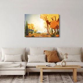 Tablou - Peisaj de toamnă, ilustrație (90x60 cm)