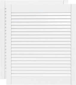 vidaXL Uși dulap design lambriu 2 buc. alb 69x59,4 cm, lemn masiv pin