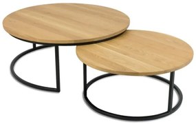 SET 2x măsuță de cafea OAKLOFT 38x90 cm negru/stejar