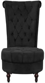 243182 vidaXL Fotoliu cu spătar înalt, negru, material textil