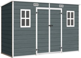 Outsunny Căsuță depozit 3,2m², șopron cu acoperiș în pantă, 303x123x197cm cu fereastră, ușă încuiabilă, orificiu de ventilație, podea | Aosom Romania