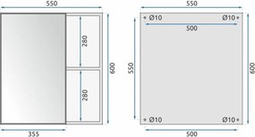 Set mobilier de baie cu lavoar Mario 60cm Grey