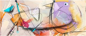 Tablou - Abstract, pasăre (120x50 cm)