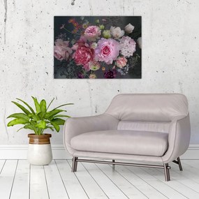 Tablou pe sticlă - Flori de grădină (70x50 cm)