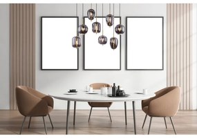 Lustra cu 8 pendule design modern Blacky I negru mat, alama