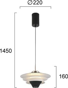 Lustră LED pe cablu MANLEY LED/5W/230V negru/alb