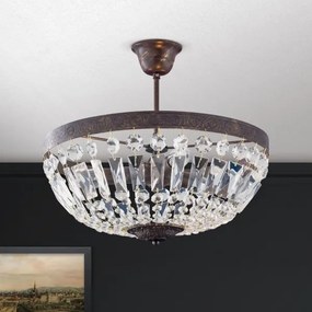 Lustră de cristal pe tijă Orion DL 7-487/3 ARILA 3xE14/40W/230V d. 40 cm maro/patină