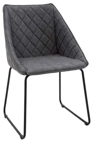 Scaun tip fotoliu Office, structura metalica, piele ecologica - GRI ANTRACIT