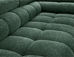 Colțar verde extensibil/cu spațiu de depozitare cu tapițerie din țesătură bouclé (cu colț pe partea dreaptă/în formă de ”L”) Ferucce – ELTAP