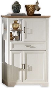 Comoda JASMIN, alb/stejar artisan, PAL, 93x42x150 cm
