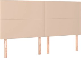 vidaXL Tăblie de pat Cappuccino 160x5x118/128 cm piele ecologică