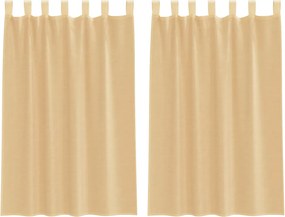 vidaXL Perdele Voile cu Bucle 2 buc Nisip 140x175 cm