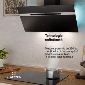 Klarstein Alina hotă de bucătărie | 90 cm | 615 m³/h | Silențioasă | Clasa energetică A
