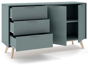 Comodă verde prăfuit 140x81x40 cm Pisco – Marckeric