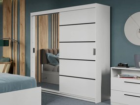 Set mobila dormitor Zeno Alb cu oglinda C19