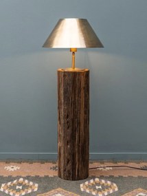 Lampadar din lemn reciclat, cu abajur din metal, Natuka