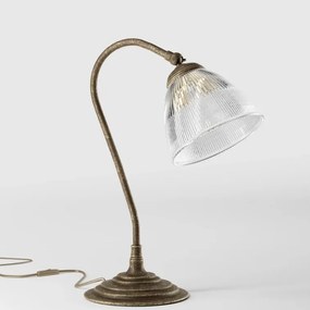 Lampa de masa stil neoclasic din alama si abajur ceramic Elide