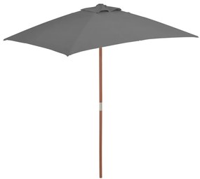 Umbrela de soare, exterior, stalp lemn, 150x200 cm, antracit Antracit
