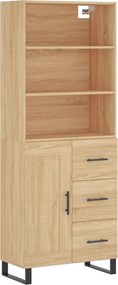 vidaXL Dulap înalt, stejar sonoma, 69,5x34x180 cm, lemn compozit