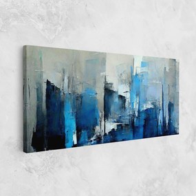 Tablou Canvas, 50x100cm, Dormitor si Living, Abstracte, Arta abstracta, Blue Gray Color