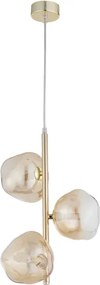 Brilagi - Lustru suspendat pe sârmă VULCANO 3xG9/8W/230V auriu/bej fumuriu