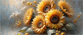 Tablou - Pictură cu floarea-soarelui (120x50 cm)