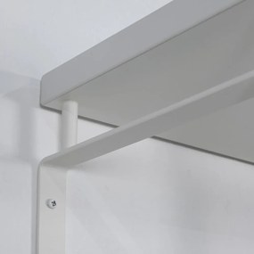 Cuier de perete alb cu raft din metal 70 cm Rex – Spinder Design