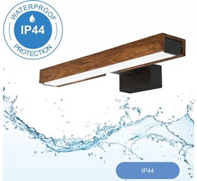 Aplică LED pentru oglindă de baie Brilagi WOODY MIRROR LED/8W/230V IP44 stejar/negru