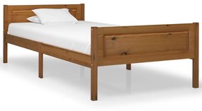 322110 vidaXL Cadru de pat, maro miere, 90x200 cm, lemn masiv de pin