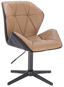 HR212CROSS SCAUN NEGRU ȘI CARAMEL cu Bază Neagră