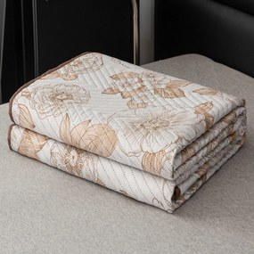 Cuvertura de pat PETALIS crem / maro Dimensiune: 170 x 210 cm