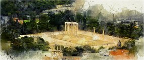 Tablou - Templul lui Zeus, Atena, Grecia (120x50 cm)